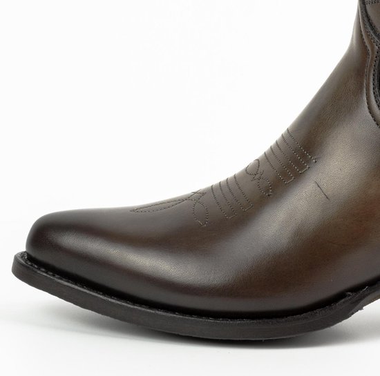 Bottes pour femmes Mayura 2374 Vintage marron foncé / dames Cowboy mode bottines bout pointu talon Western en Cuir véritable taille UE 37