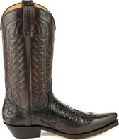 Mayura Boots 1935P Bruin/ Zwart Spitse Cowboy Western Laarzen Schuine Hak Rechte Schacht Treklussen Goodyear Welted Maat EU 47