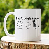 I'm A Simple Woman mok - Valentijdag - Moederdag cadeau - Pride cadeau - Mokken - Koffiemok - Koffiekopjes - Mok en bekers - Mok met tekst - Valentijn cadeautje voor haar - Valentijdag cadeau
