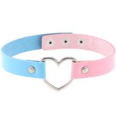 Miresa - sexy hart choker - verstelbaar met drie knopen – Roze & blauw