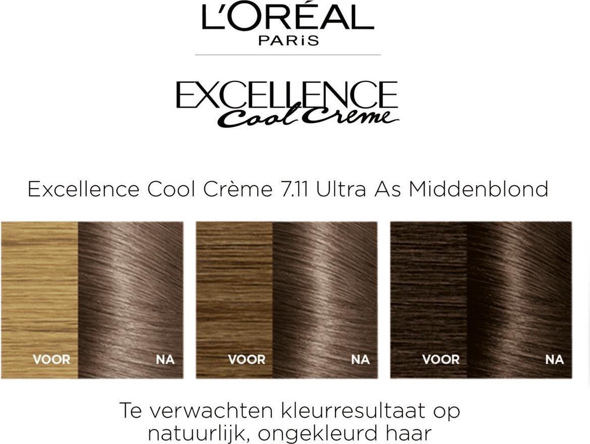 L'Oréal Paris Excellence Cool creme 7.11 Ultra Cool Middenblond - Haarverf.  | bol.com
