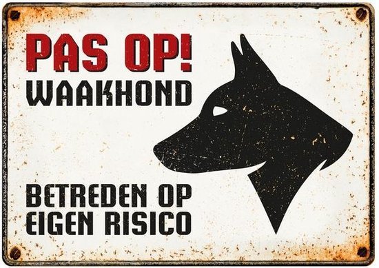 Assiette Deco Tin Watchdog (horizontal)