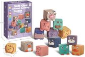 Jouets de blocs de construction souples pour Bébé dentition - Set de jouets à empiler en silicone pour Kids