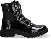 Braqeez 419773-589 Meisjes Biker Boots - Zwart - Leer - Veters