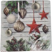 Servetten kersthangers - Rood / Grijs / Multicolor - Papier - 33 x 33 cm