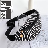 Lagloss Fashion Mode Zebra 1 Heuptasje Dames Meisjes Festival - Modisch BuidelTasje - Type Lil Bag - Heuptas incl. Riem - Festivalmode - 28x13x9 cm