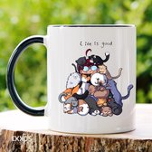 Life is good for cats - Customized mokken en bekers - mokken met tekst - mokken - bekers - cadeautje - cadeau voor vrouw - cadeau vor man - keramiek servies - cadeautje voor haar - cadeautje 