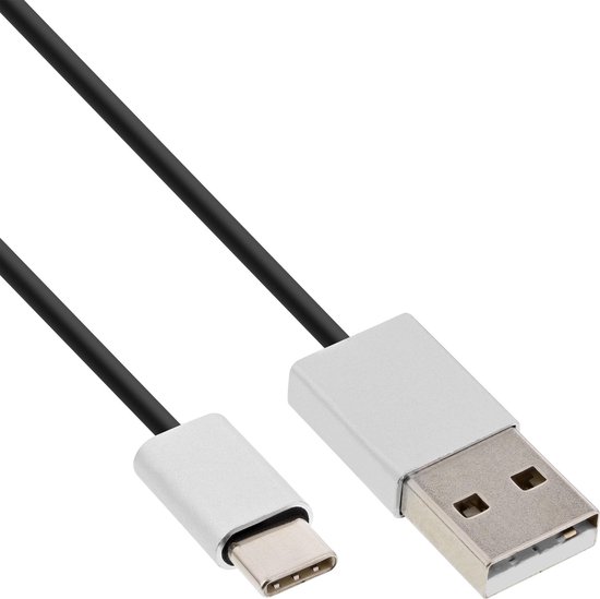 InLine USB-C naar USB-A kabel - USB2.0 - tot 1A / zwart - 5 meter | bol