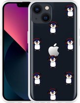 Geschikt voor Apple iPhone 13 Hoesje Chillin like a penguin - Designed by Cazy