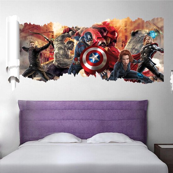 Muursticker The | The Avengers door muur (3D-effect) | Muursticker superheld... | bol.com