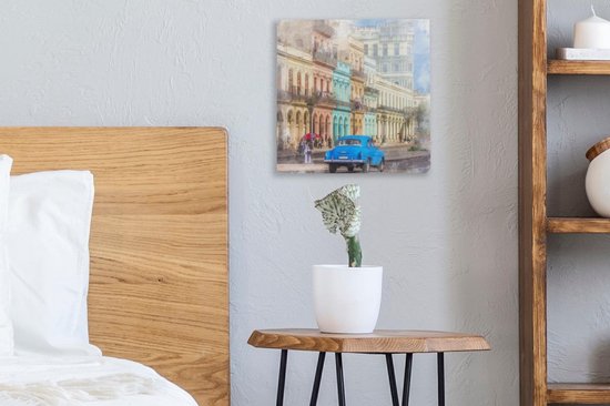 Toile Peinture Cuba - La Havane - Oldtimer - 20x20 cm - Décoration murale