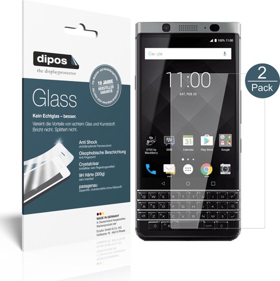 dipos I 2x Pantserfolie helder geschikt voor Blackberry KeyOne Beschermfolie 9H screen-protector