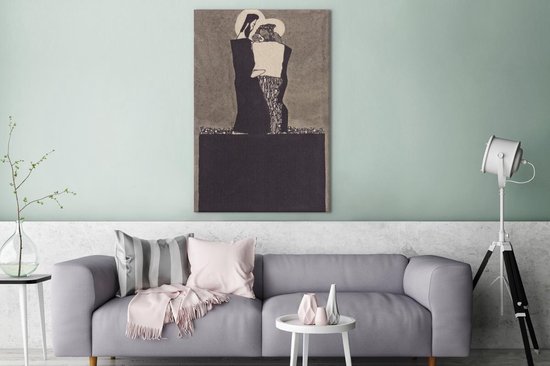 Peinture sur toile Zwei männer mit nimben - Egon Schiele - 80x120 cm - Décoration murale