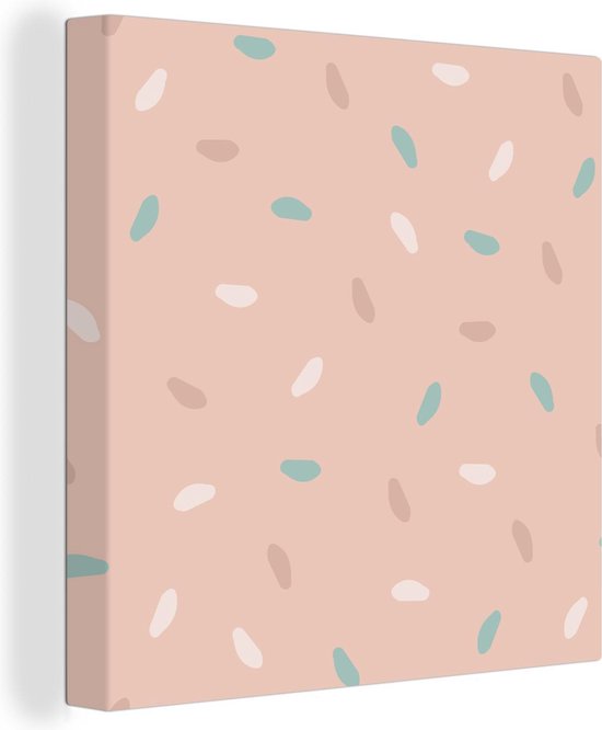 Tableau sur toile Été - Motif - Pastel - 90x90 cm - Décoration murale