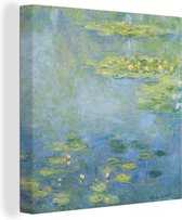 Canvas Schilderij Waterlelies - Claude Monet - 20x20 cm - Wanddecoratie