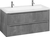 Saqu de meubles de salle de bain Saqu Salto 120x52cm avec vasque en marbre minéral Grijs Béton / Chrome