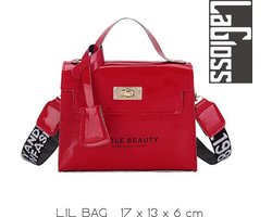 Lagloss Fashion Bag Tas Mode Rood - Klein Modisch Bedrukt Tasje - Type Lil Bag - Bedrukte SchouderTas - 17x13x6 cm