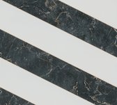 AS Creation MICHALSKY - Papier peint à rayures marbrées - Natuursteen - or noir blanc - 1005 x 53 cm