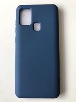 Hoogwaardige Siliconen case Backcover -Geschikt voor Samsung Galaxy A21s - TPU hoesje Blauw (Navy) 2mm dik - Stevig back cover