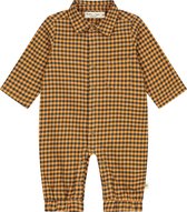 Smitten Otganic - Vichy Straps Baby Pyjama-  Sudan brown - Maat(62)