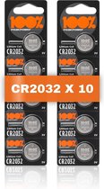 Lithium CR2032 - batterijen CR2032 - 3V knoopcel batterij - 10 stuks - 100% Peak Power