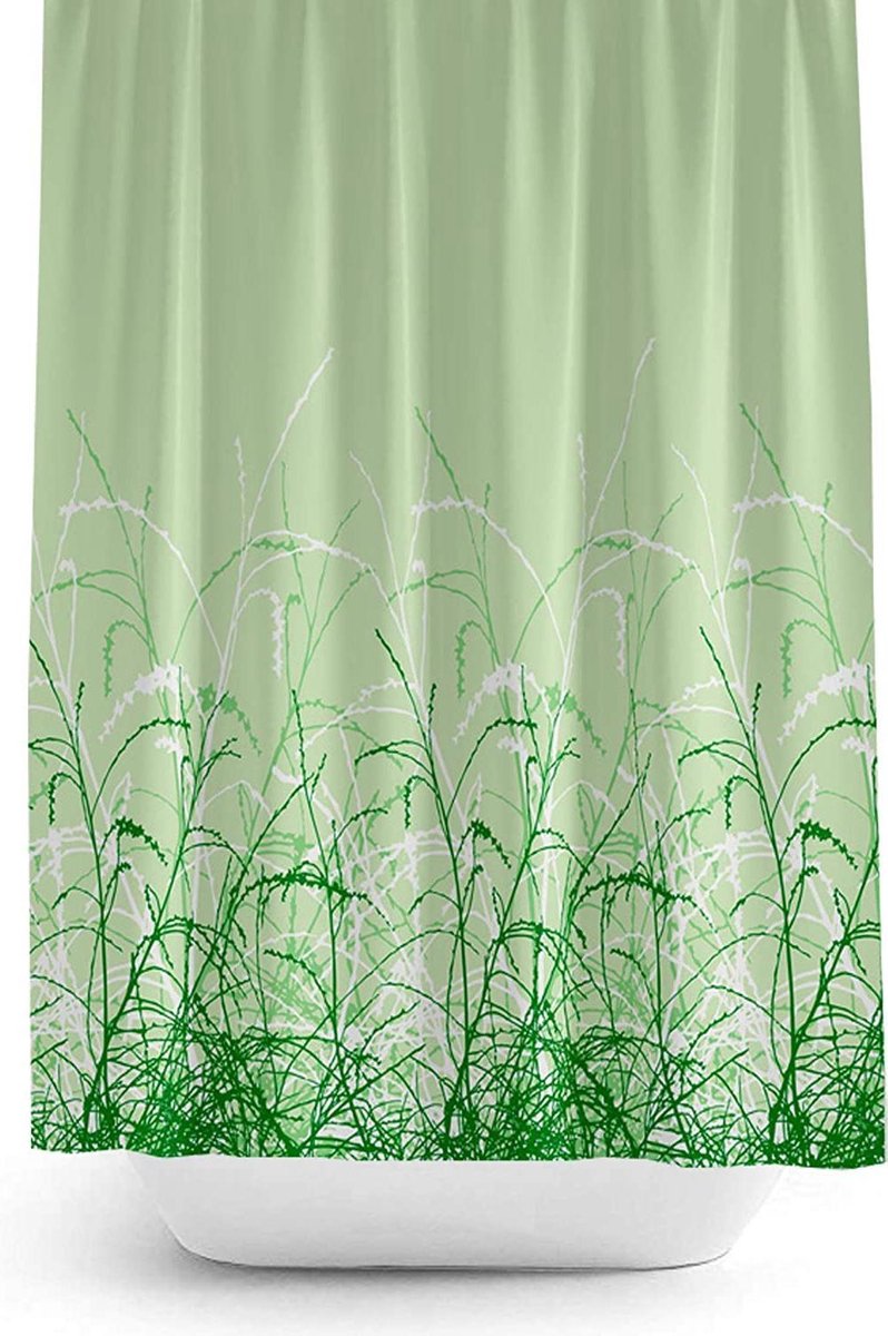 Zethome - Douchegordijn 180x200 cm - Hayfield - Anti Schimmel -Wasbaar en Duurzaam - Groen