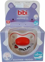 Bibi Happiness fopspeen Favourites 6-16 mnd - Baby - 6-16 mnd - Fopspeen - I Love Mama - Dental - Siliconen - Soother - BPA Free - Gratis Verzending