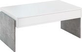 Meubella - Salontafel Zack - Wit - Betonlook - 100 cm