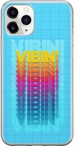 Apple iPhone 11 Pro Max Telefoonhoesje - Transparant Siliconenhoesje - Flexibel - Met Quote - Vibin - Lichtblauw