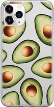 Apple iPhone 11 Pro Max Telefoonhoesje - Transparant Siliconenhoesje - Flexibel - Met Voedselprint - Avocado