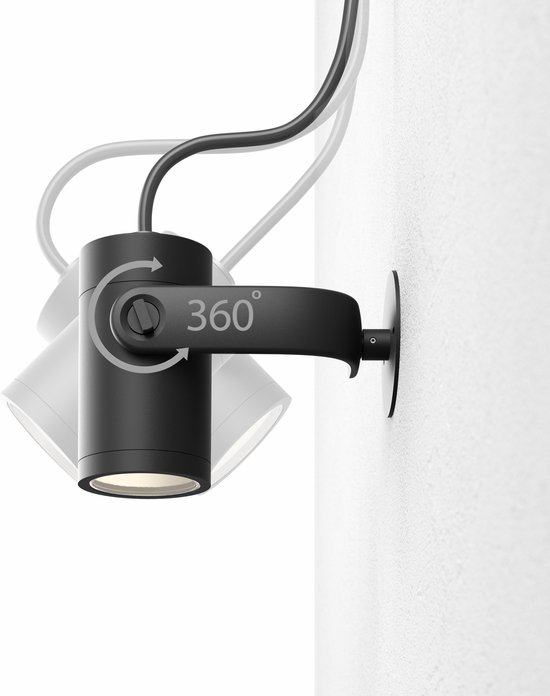 Philips Hue Lily Basisset Voordeelpakket van 4 Tuinspots (Antraciet) - Wit en Gekleurd Licht - Incl. 1 Voedingskabel - Tuinverlichting - Hue White and Color Ambiance