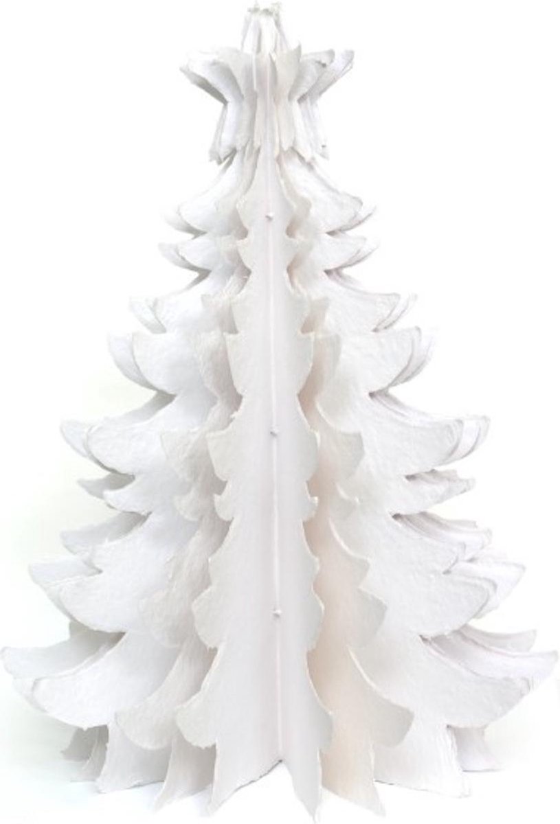 Kerstboom - Wit - 45 cm - Fairtrade- Cotton Mache
