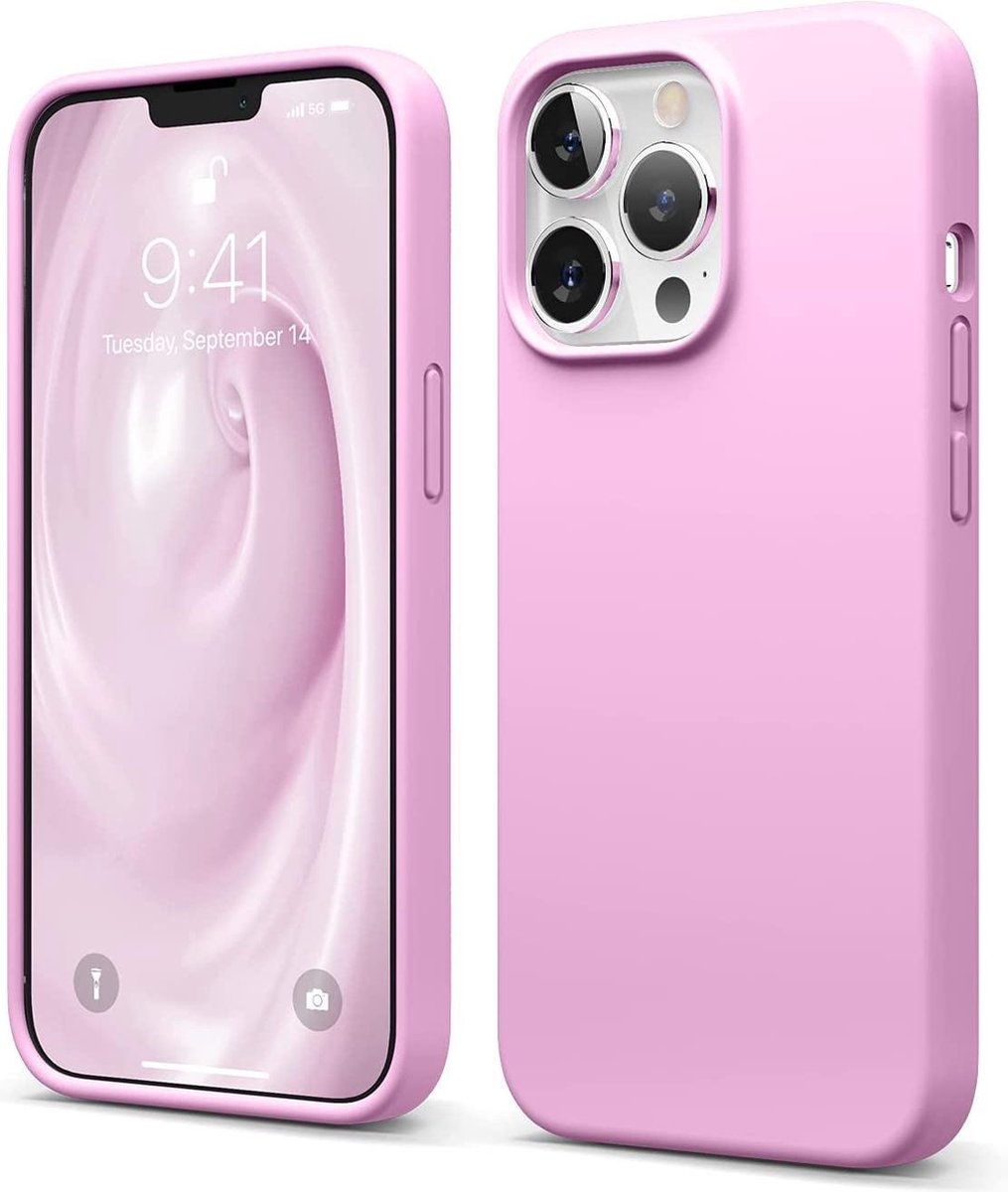 HB Hoesje Geschikt voor Apple iPhone 13 Pro - Roze - Siliconen Back Cover