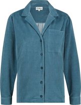 Cyell COASTAL BLUE VELVET dames lounge blouse - blauw - Maar 40 Blauw maat 40 (L)