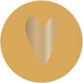 Sluitsticker - Sluitzegel Gouden Hart Glans | Oker Geel – Goud | Bedankje – Envelop | Hart - Hartje | Chique | Envelop stickers | Cadeau – Gift – Cadeauzakje – Traktatie | Chique inpakken | DH Collection