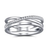 Di Lusso - Ring Montrouge - Zirkonia's - Zilver 925 - Dames - 19.00 mm