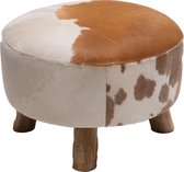 Ronde kruk van koeienhuid Ø 60 cm H 37 cm