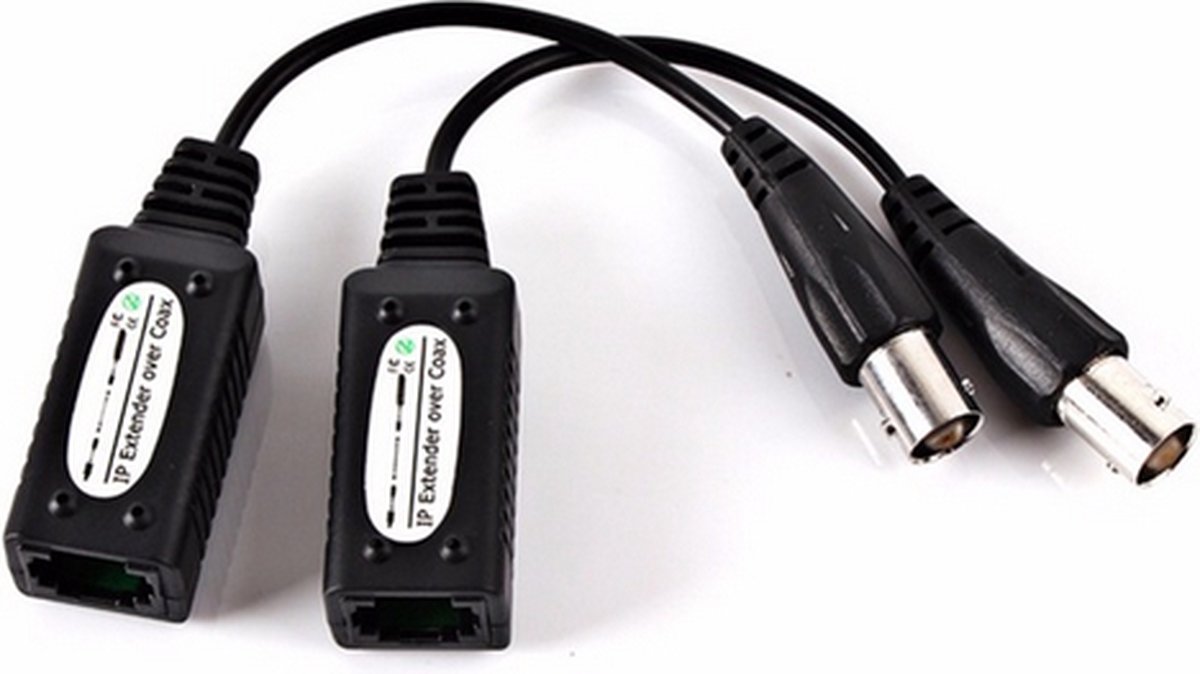2 pièces d'extension IP RJ45 sur adaptateurs de câble coaxial RG59 pour  caméras CCTV /
