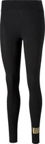 Puma Essentials+ Metallic Legging Zwart/Goud Dames - Maat S