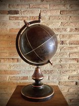 Globe en cuir noir Métal 62 cm de haut - décoration d'intérieur - globe - rotatif - cuir - qualitatif - finition détaillée - figurine - pour intérieur - accessoire - objet - cadeau - cadeau - noël - nouvel an - anniversaire - cadeau - terre