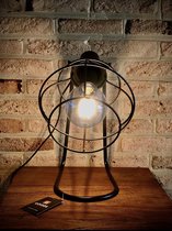 Lamp Metal Table Black 35 cm hoog - tafellamp - bureaulamp - lamp industrieel - industriestijl - metaal lamp - verlichting voor binnen - interieur - goudkleurig metaal - interieurd