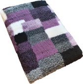 Topmast Vetbed - Patchwork Design Violet - 150 x 100 cm - Waterafstotend - Latex Antislip - Benchmat Hond - Hondendeken - Hondenkleed - Machinewasbaar