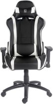 LC-Power Milo Gaming Stoel - Gamestoel - Bureaustoel voor Volwassenen - Verstelbare Bureaustoel - Hoofdkussen - Zwart met Wit