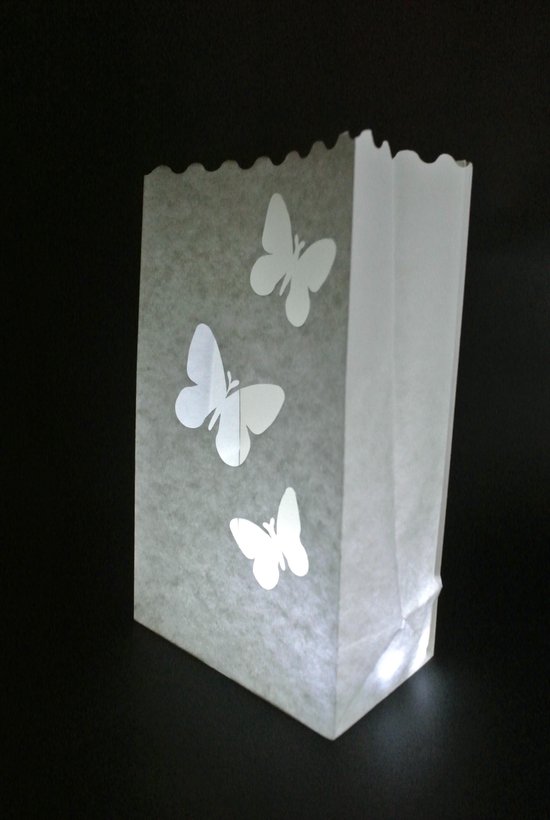 10 x Candlebag grote vlinders butterfly lichtzak