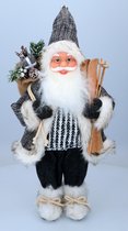 Christmas Gifts Kerstman-Pop - Kerstversiering voor Binnen - 46cm - Zwart Wit