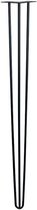 Zwarte massieve 3-punt hairpin tafelpoot 110 cm