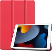 iPad 10.2 2021 Hoes Luxe Book Case Cover Hoesje (10,2 inch) - Rood