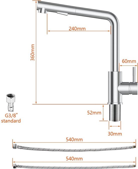 Keukenkraan met Douche