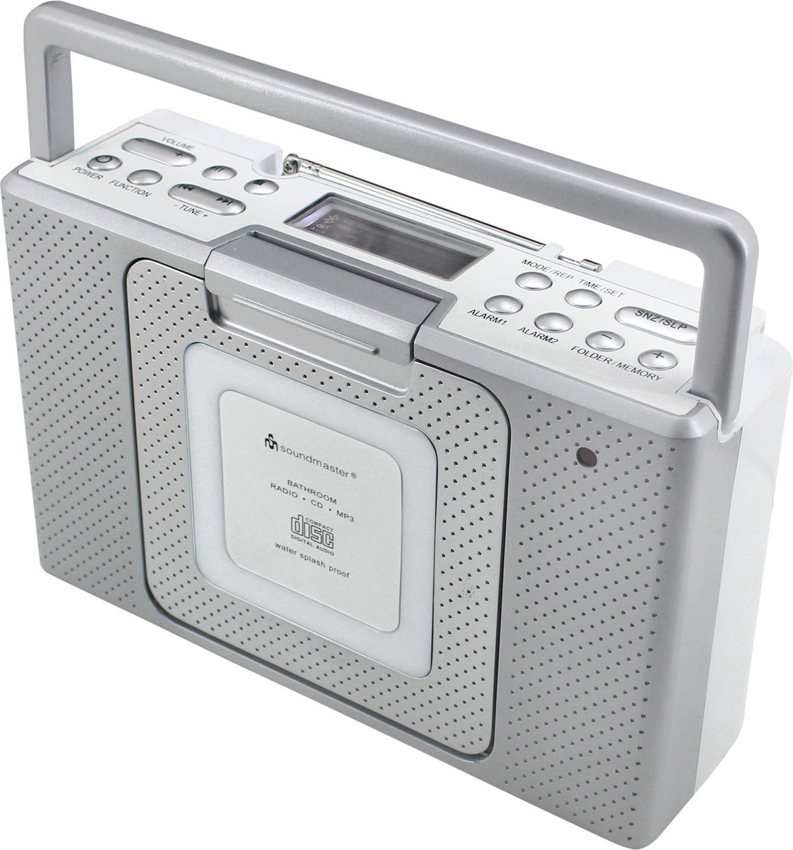 Soundmaster BCD480 - Spatwaterdichte badkamer-/keukenradio met CD en klok