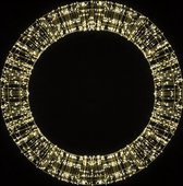 Christmas United - Couronne de lumière - Cadre et cordon dorés - 800 LED - 50 cm de diamètre - Lumières LED blanc chaud